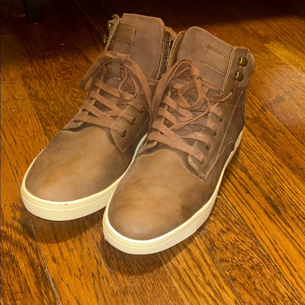 Brown High-Top Men's Sneakers